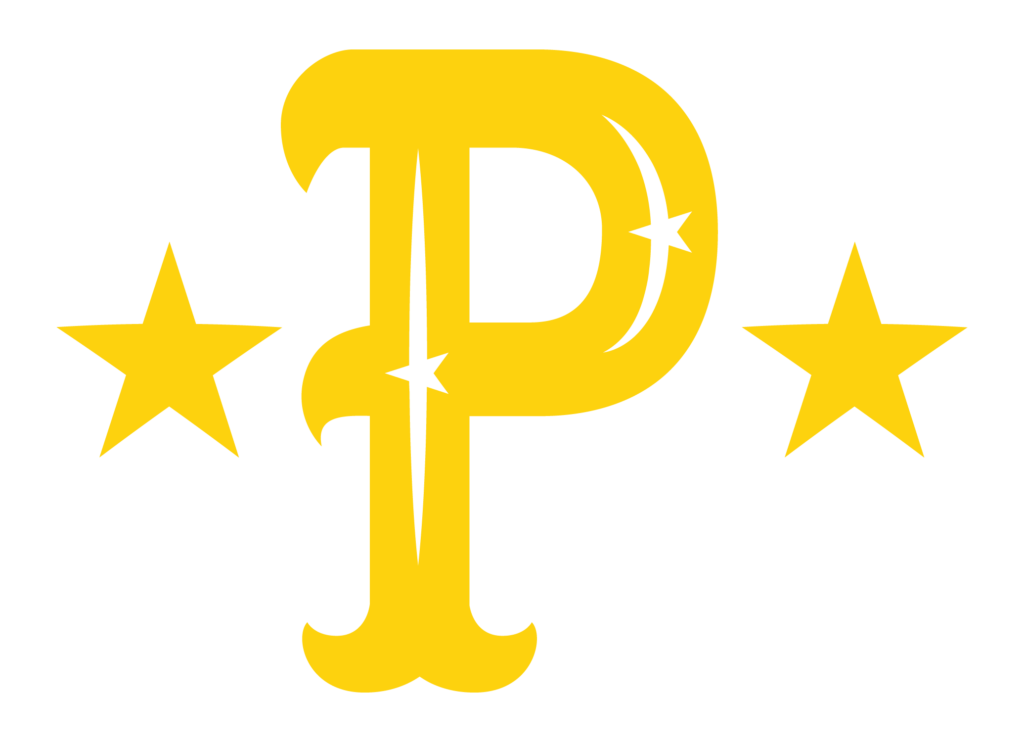 Yellow P and 2 stars Legends logo
